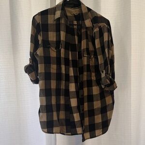Ralph Lauren Denim Supply Black and Cream Plaid Shirt
